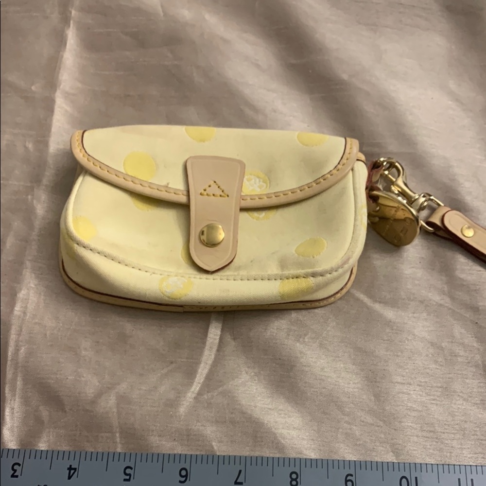 Dooney & Bourke Yellow Polka Dot Wristlet Used Spring Easter